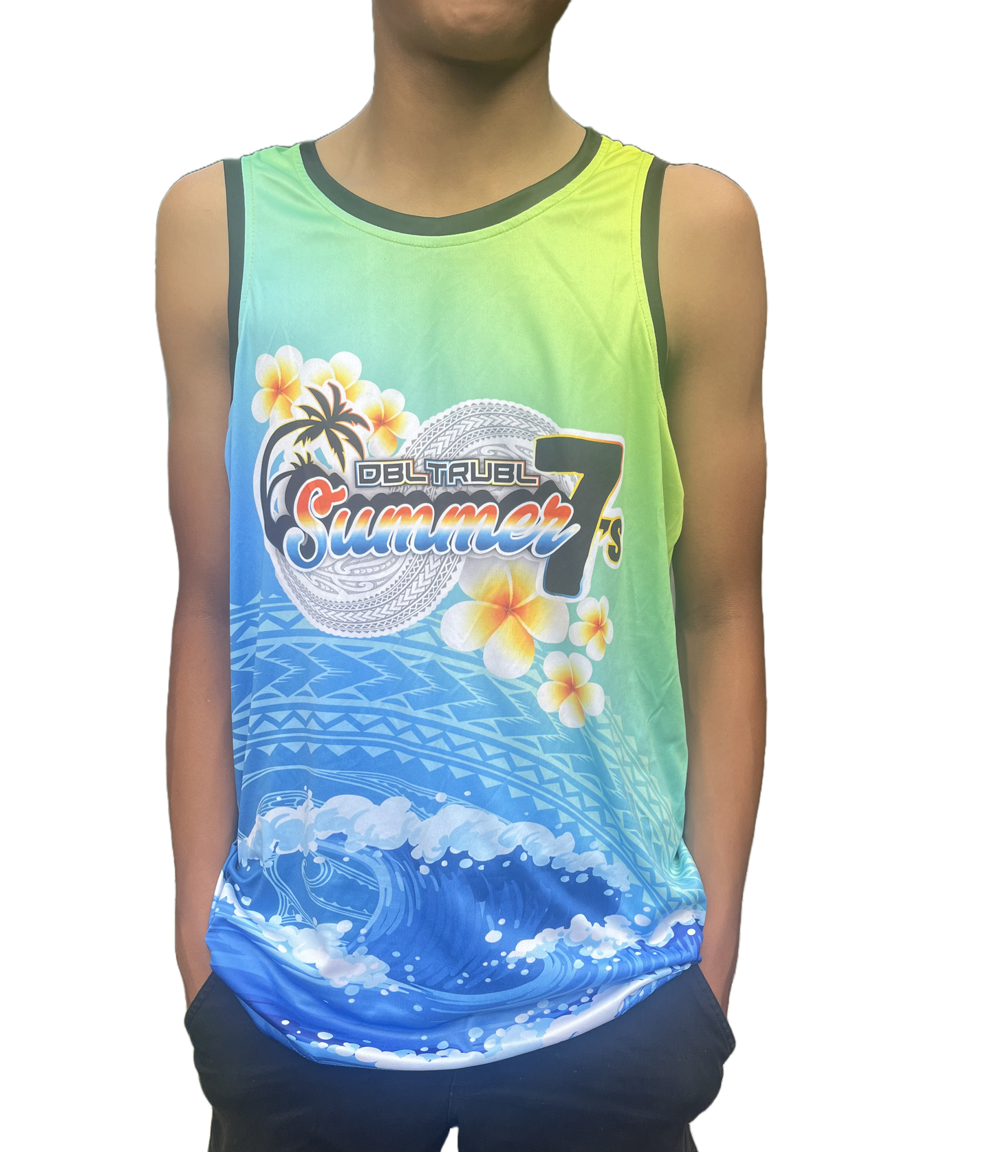 2023 Summer 7s Singlet - Green